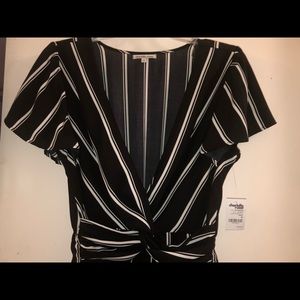 Black & white striped jumpsuit